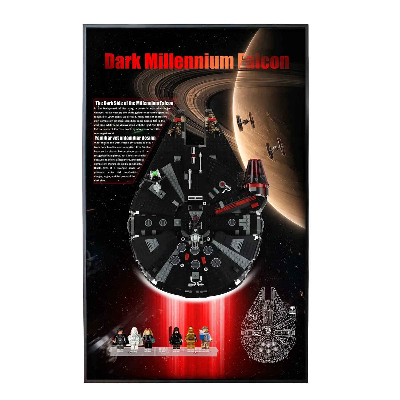 Väggmonterad displayram för LEGO Star Wars™ The Dark Falcon 75389