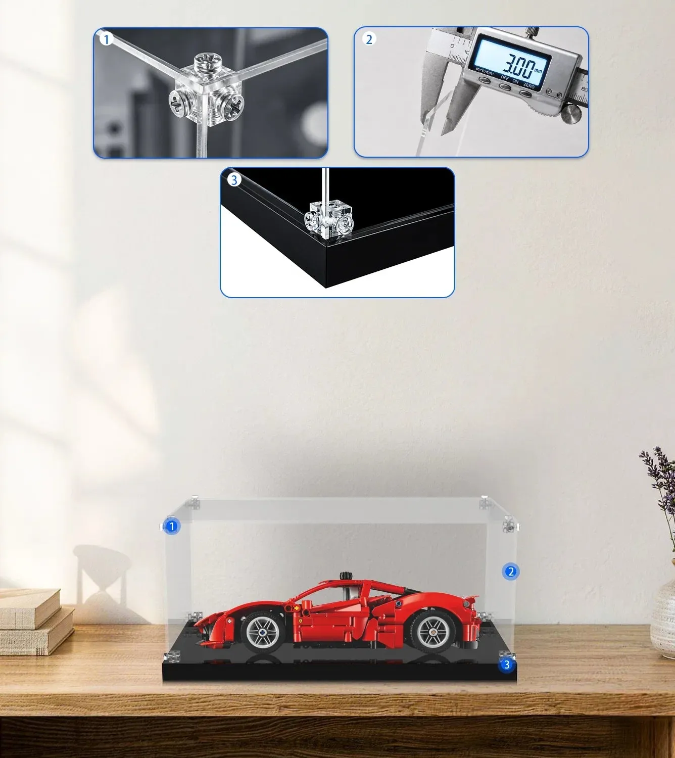Vitrine für LEGO Technic™ Ferrari 488 Pista Car 42235 — 13