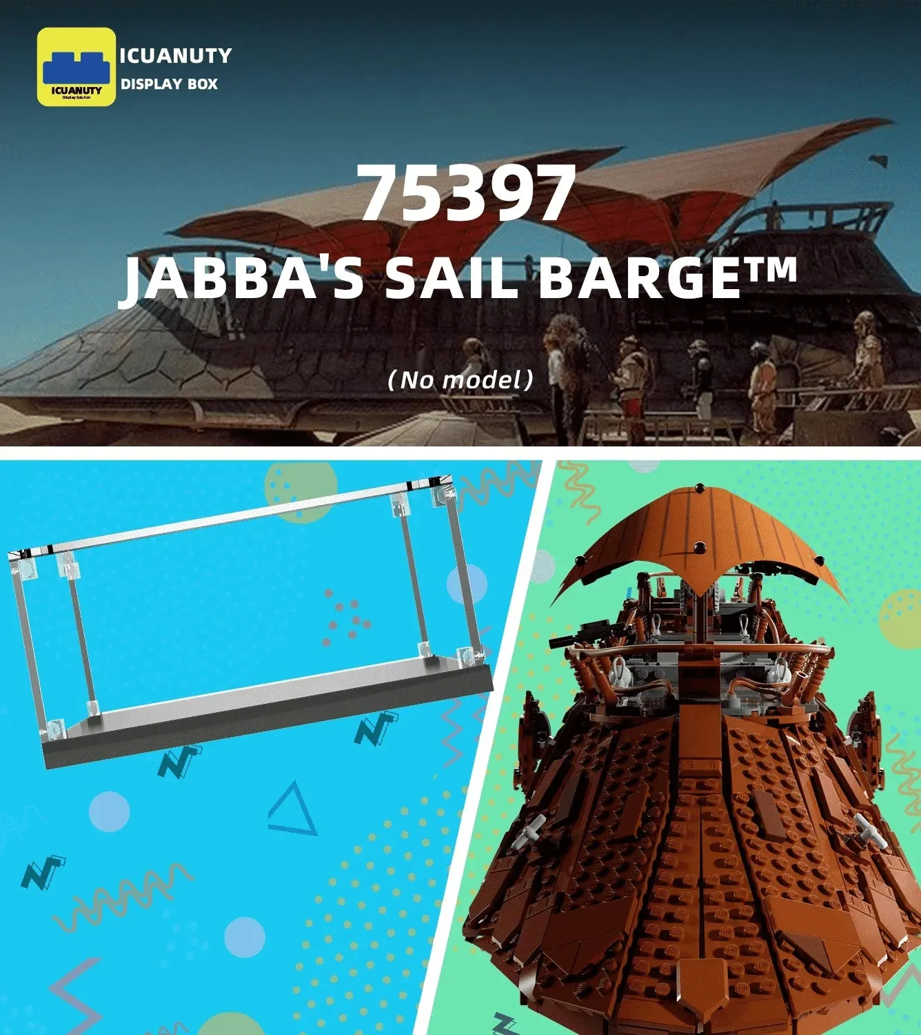 Bemalte Premium-Acrylvitrine für LEGO® Star Wars™ Jabba's Sail Barge™ (75397) — 8