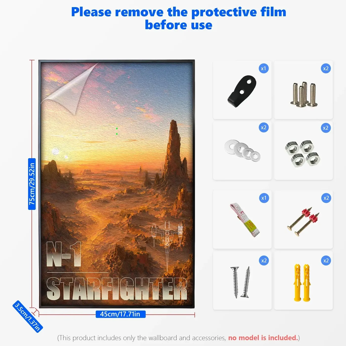 Wall Display Frame for LEGO Star Wars™ The Mandalorian's N-1 Starfighter™ 75442 — 3