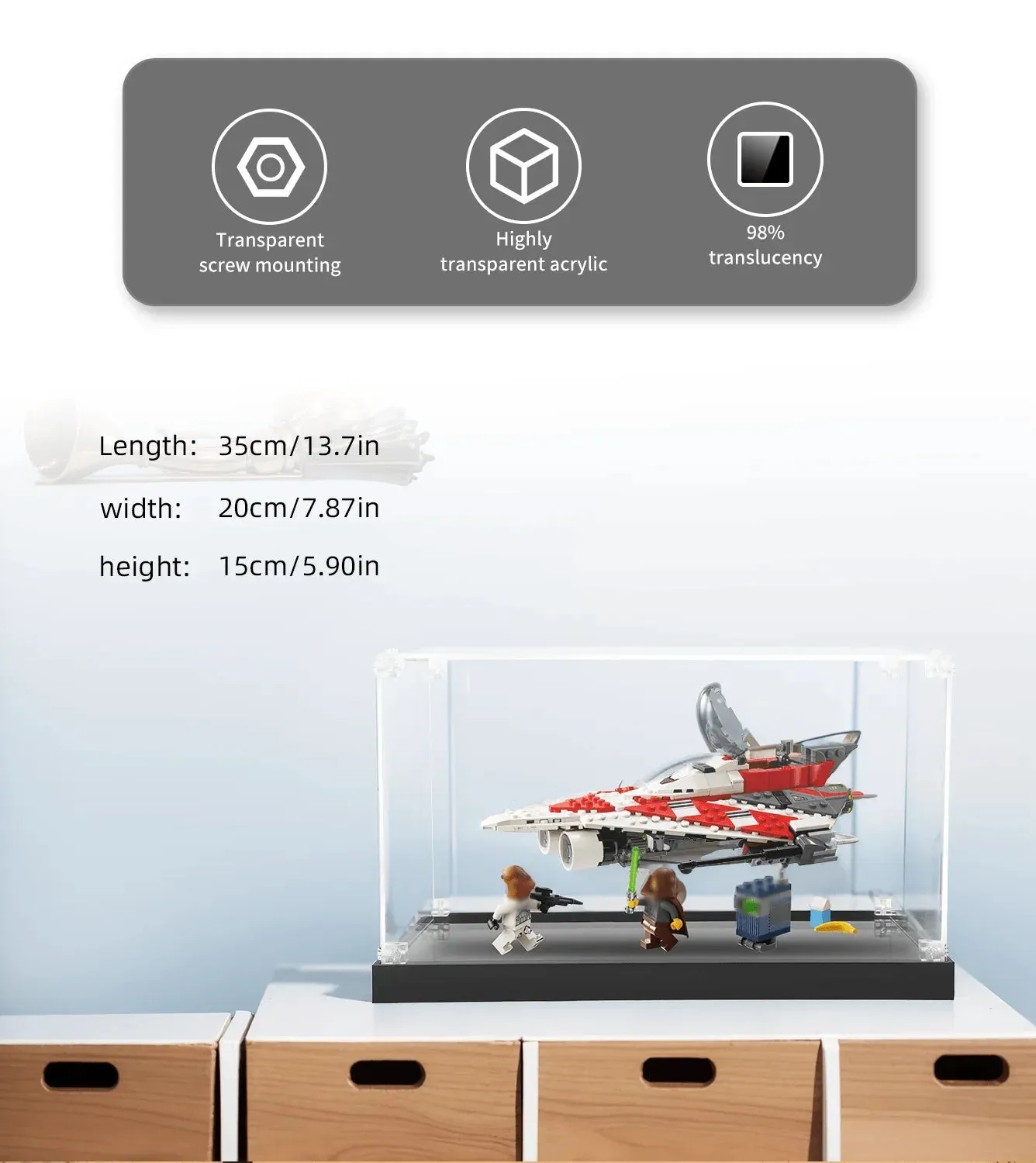 Display Case for LEGO Star Wars Jedi Bob's Starfighter 75388 — 4