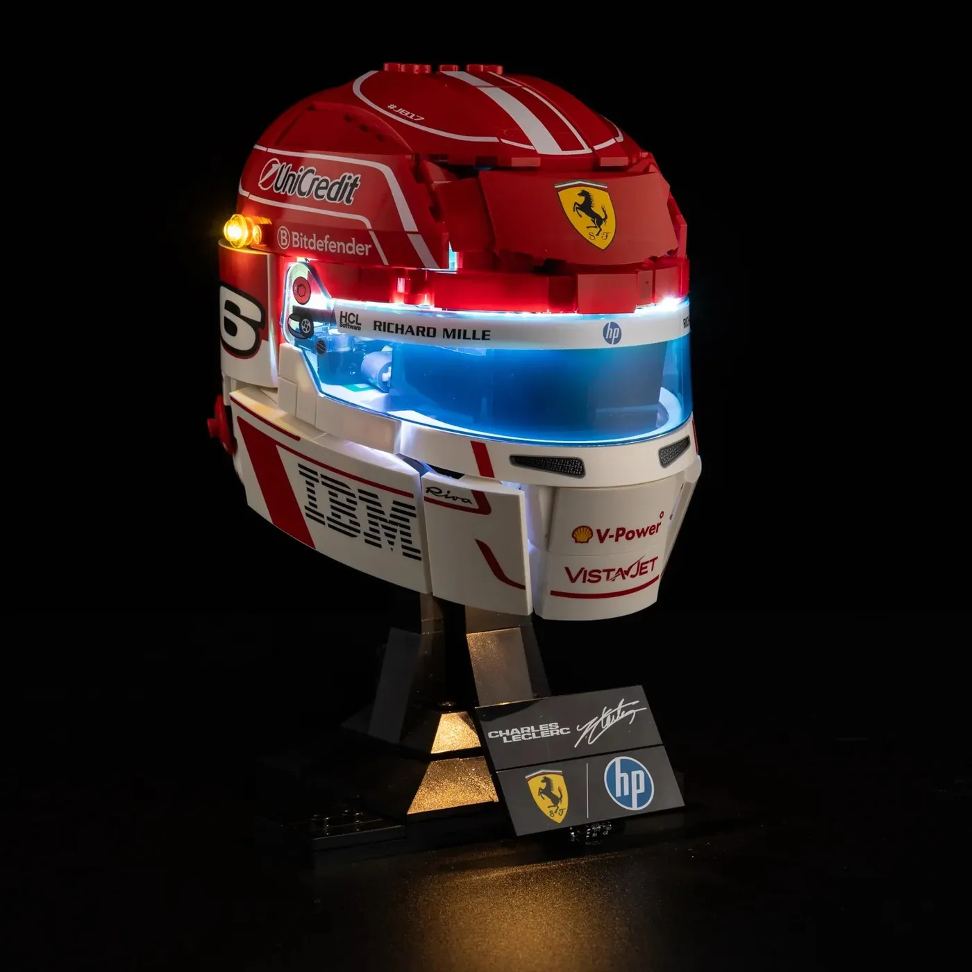 Zestaw oświetlenia Premium kompatybilny z LEGO® Editions Scuderia Ferrari HP Charles Leclerc Helmet 43014 — 7