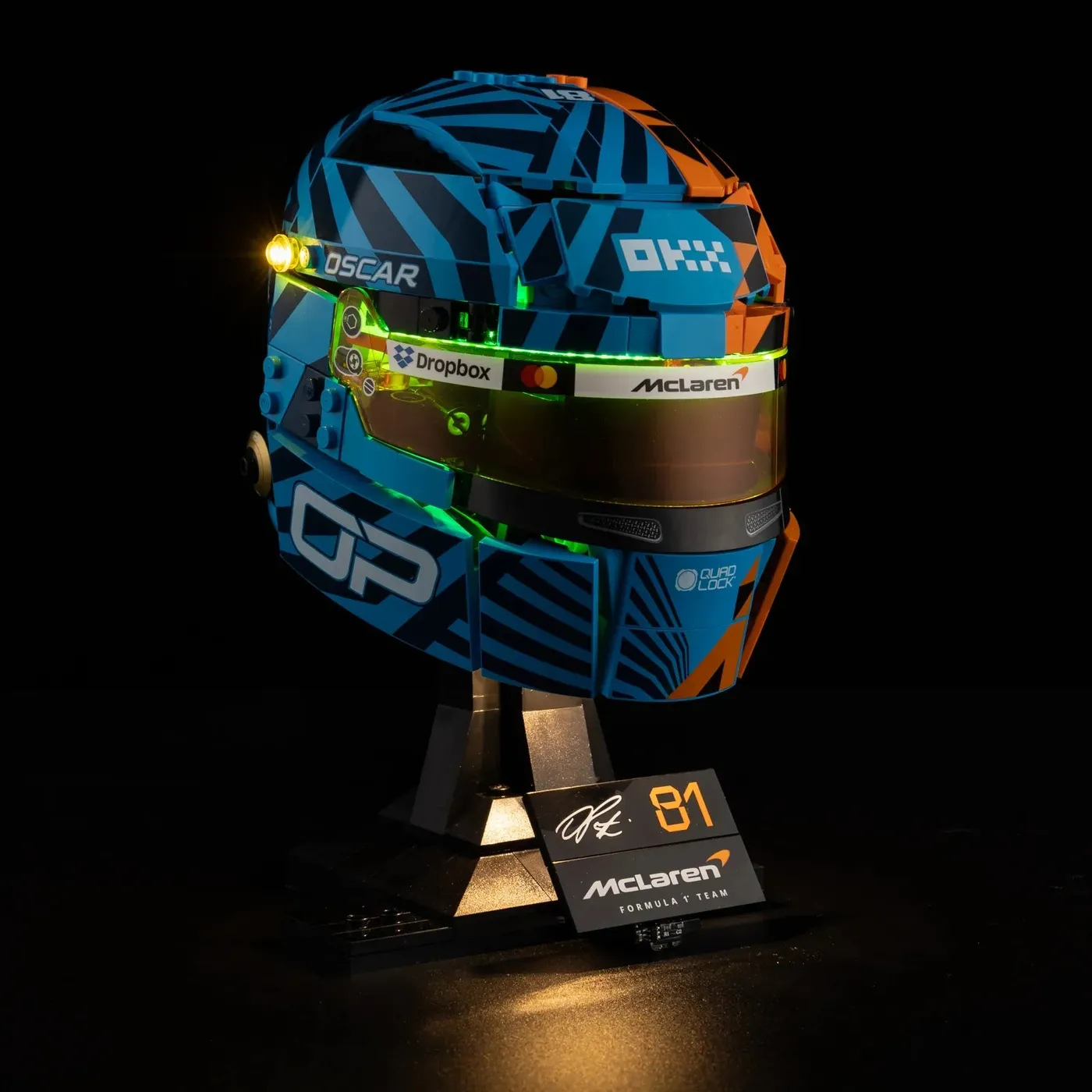 Premium belysningskit kompatibel med LEGO® Editions McLaren Mastercard F1® Team Oscar Piastri Helmet 43017 — 4