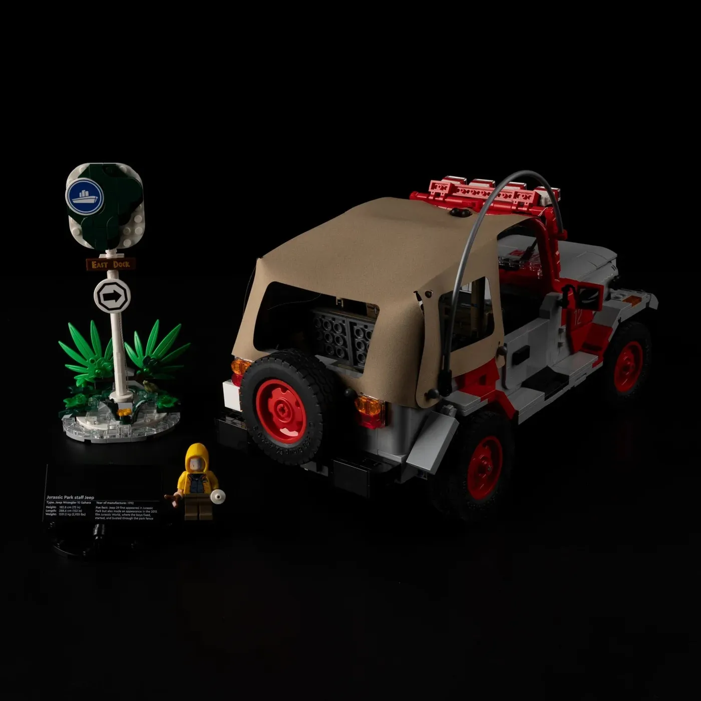Premium-Beleuchtungsset kompatibel mit LEGO® Jurassic World™ Jurassic Park Jeep® Wrangler 77984 — 12