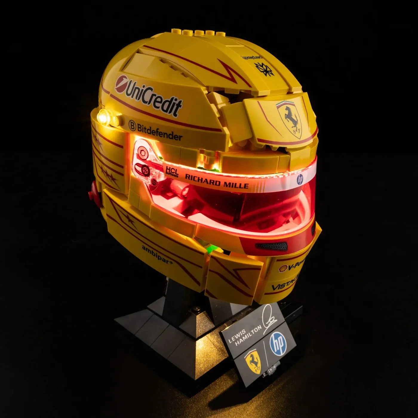 Premium belysningskit kompatibel med LEGO® Editions Scuderia Ferrari HP Lewis Hamilton Helmet 43022 — 3