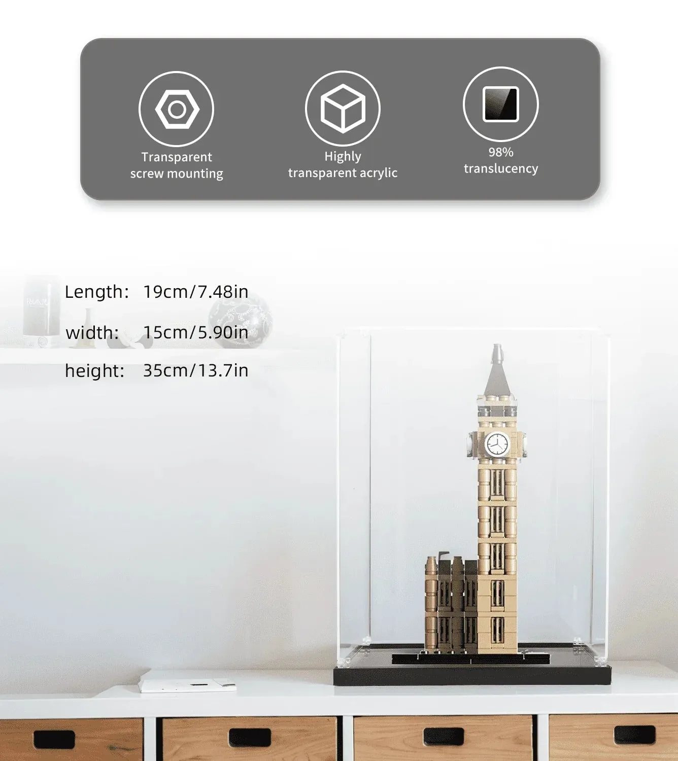 Gablota ekspozycyjna do LEGO Architecture Big Ben 21013 — 5