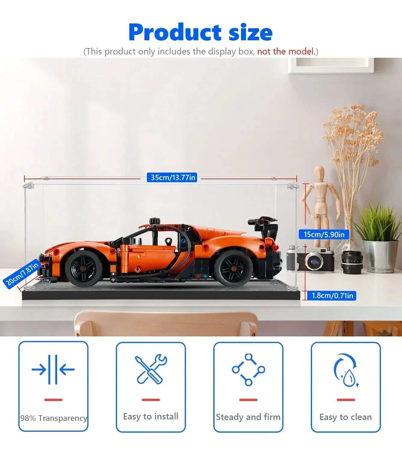 Display Case For LEGO Technic Bugatti Chiron Pur Sport Hypercar 42222 — 6