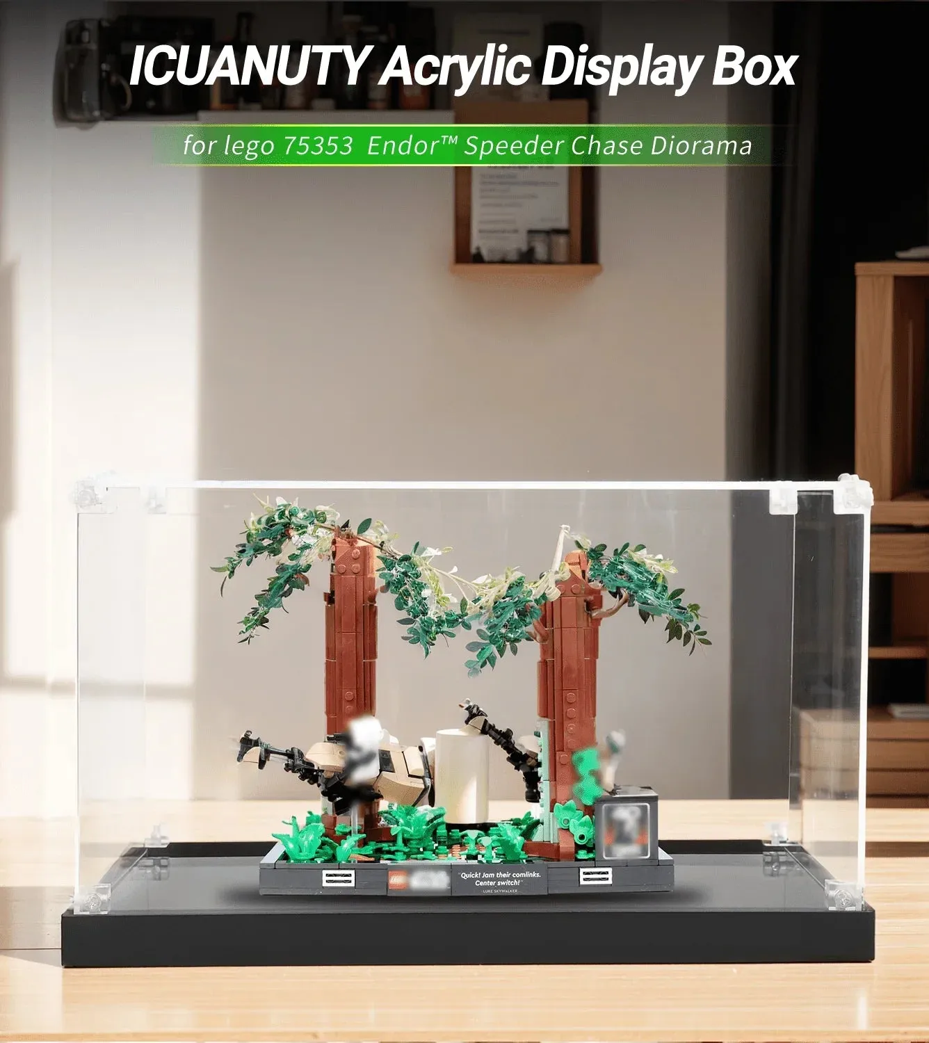 Vitrine für LEGO Star Wars Endor Speeder Chase Diorama 75353 — 2