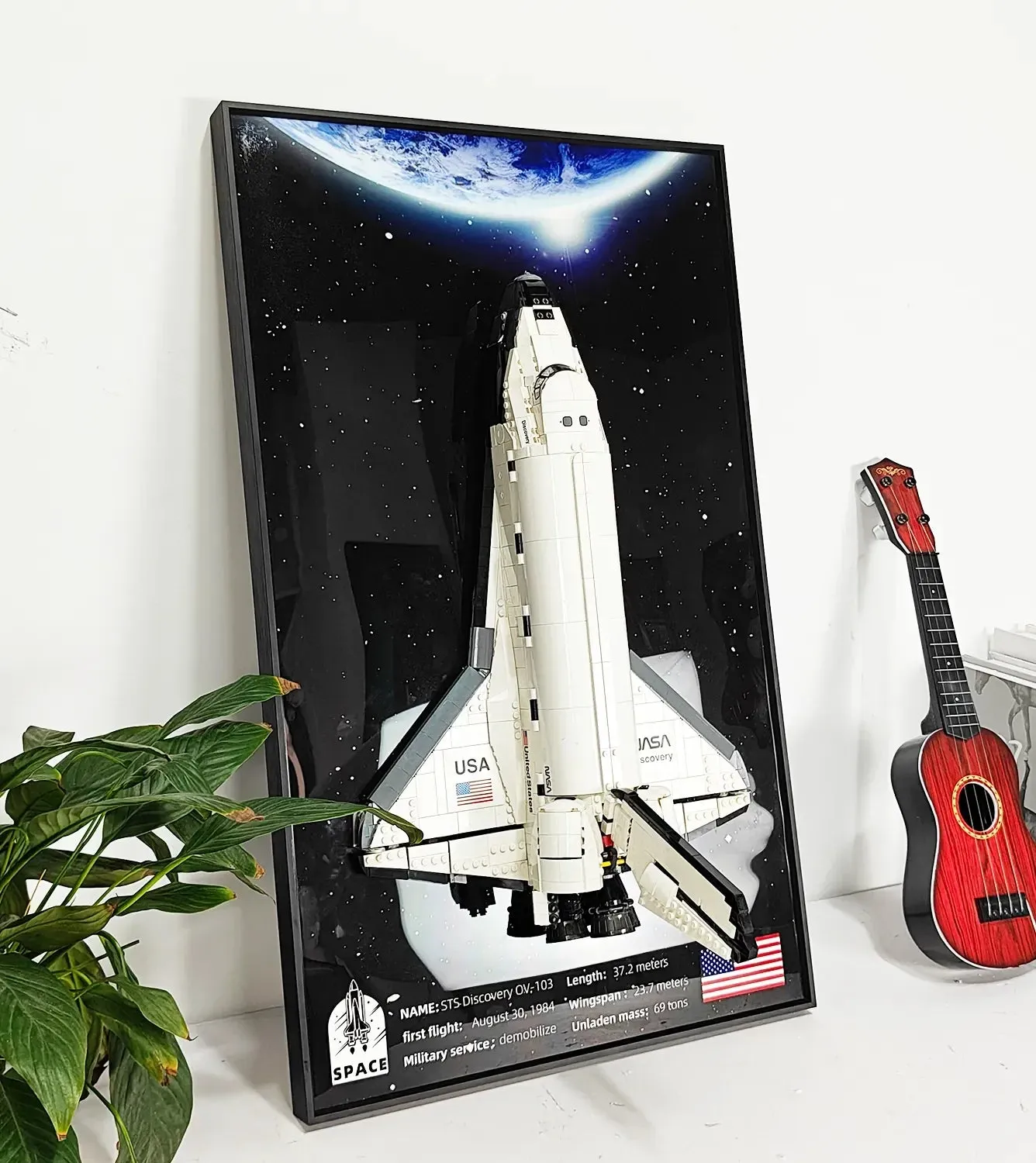 Väggmonterad displayram för LEGO® 10283 Icons NASA Space Shuttle Discovery — 6