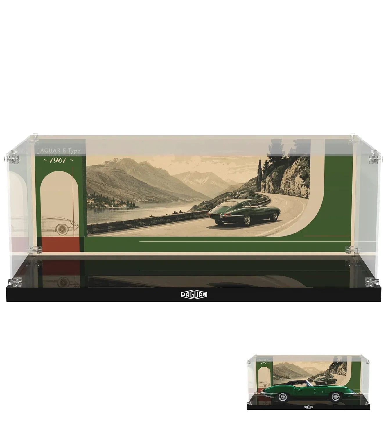 Display case for LEGO® Icons Jaguar E-Type 11381 — 3