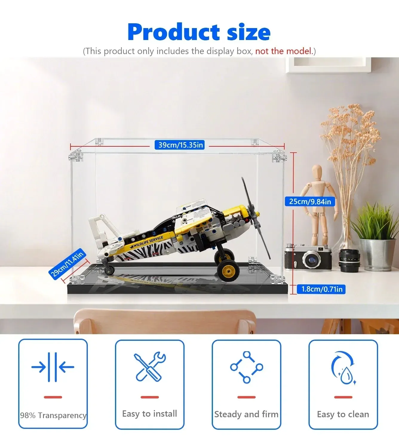Vitrine für LEGO® Technic™ Bush Plane 42198 — 5