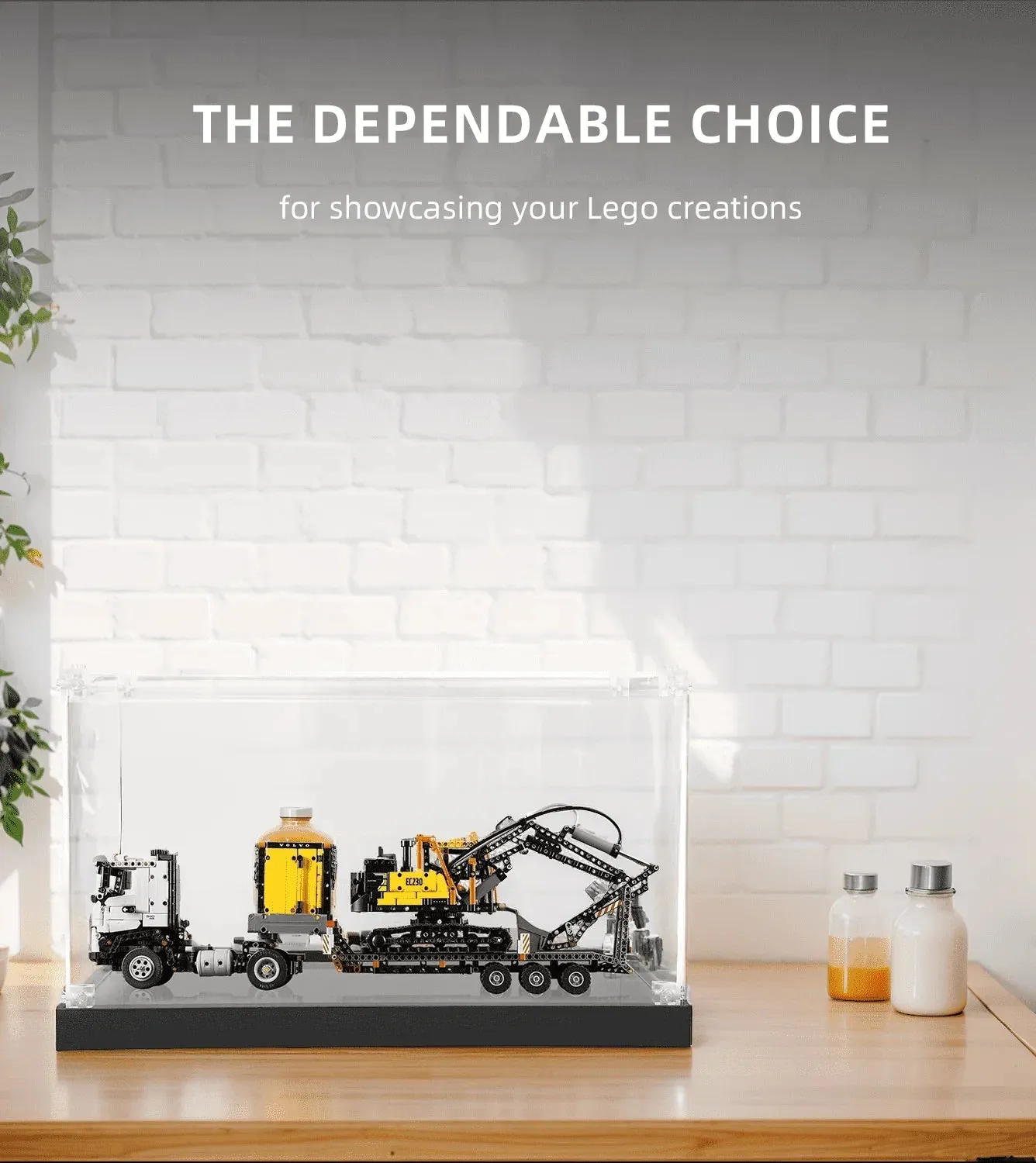 Vitrine für LEGO Volvo FMX Truck & EC230 Electric Excavator 42175 — 2