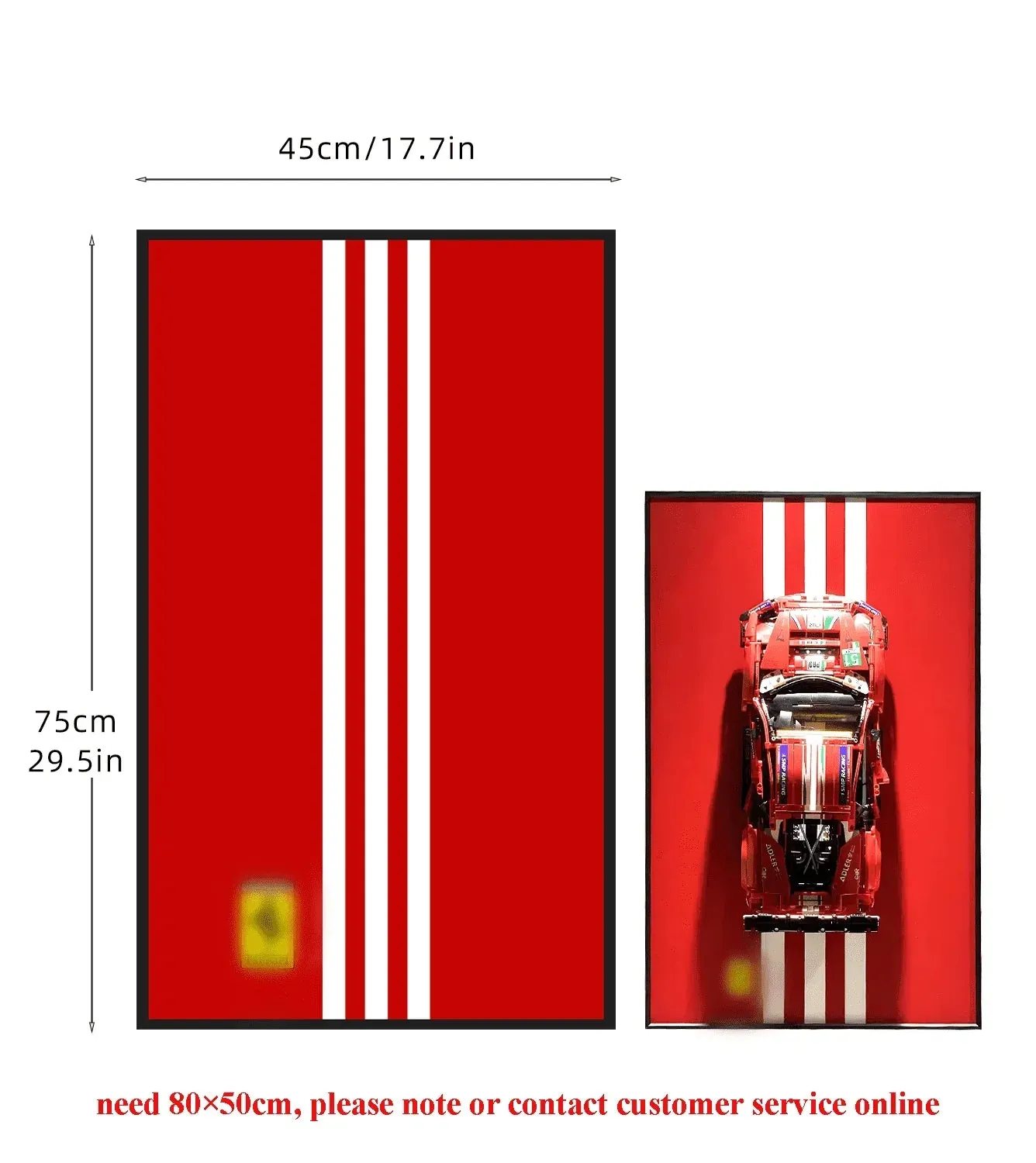 Wand-Displayrahmen für LEGO Ferrari 488 GTE 42125 — 3