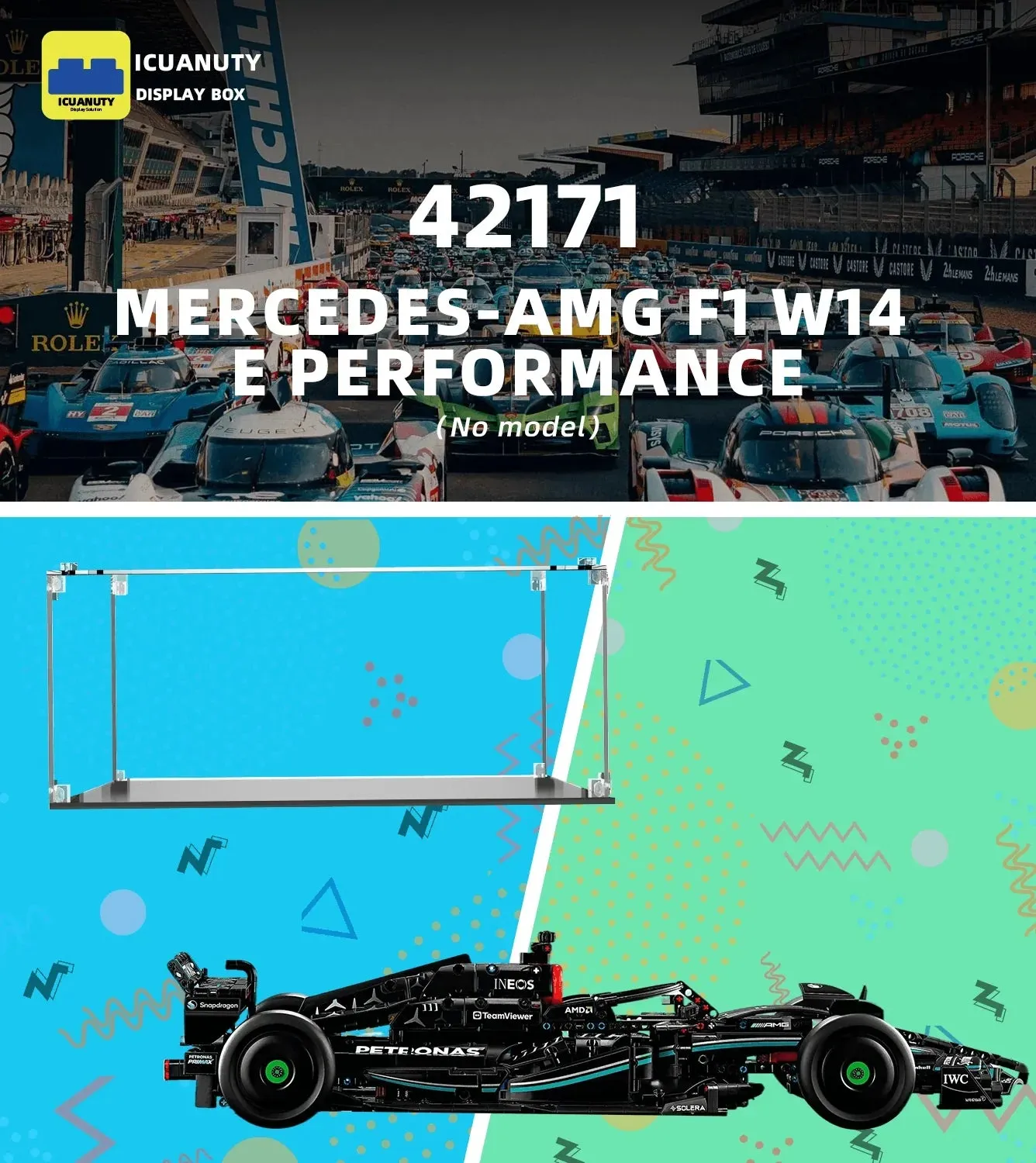 Display case for LEGO Technic Mercedes-AMG F1 W14 E Performance 42171 — 5