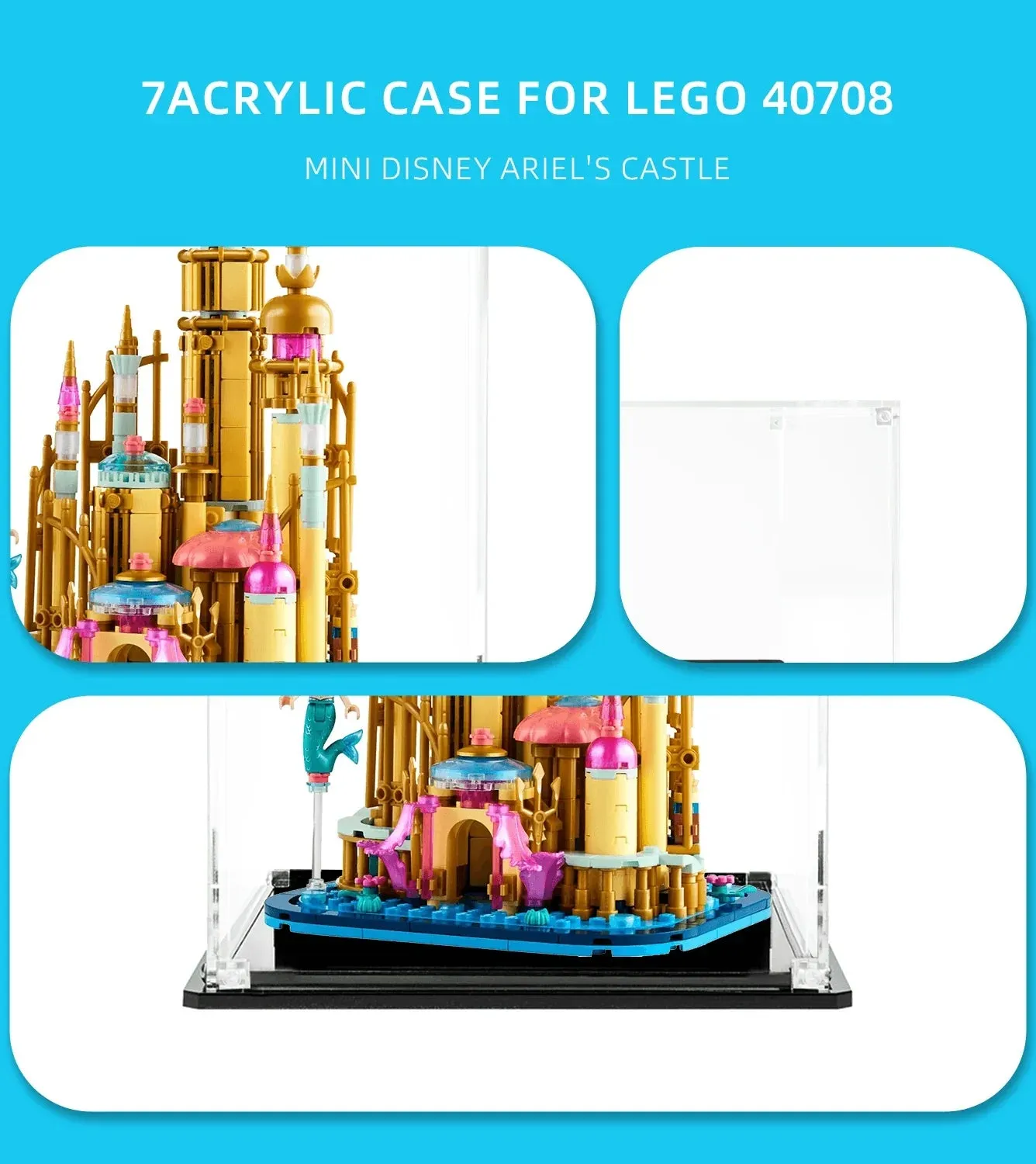 Display case for LEGO Mini Disney Ariel's Castle 40708 — 4