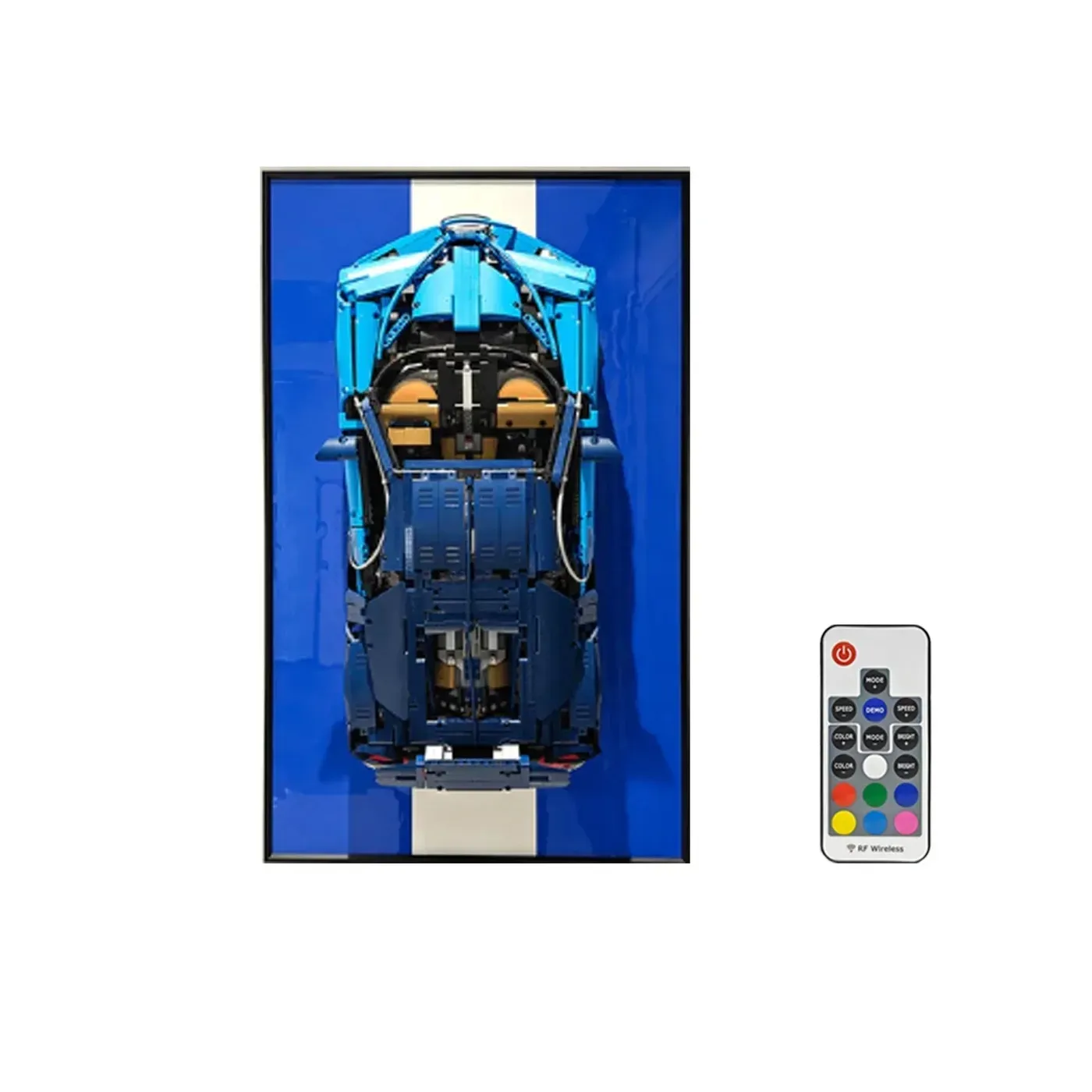 Väggmonterad displayram för LEGO 42083 Technic™ Bugatti Chiron-bil — 20