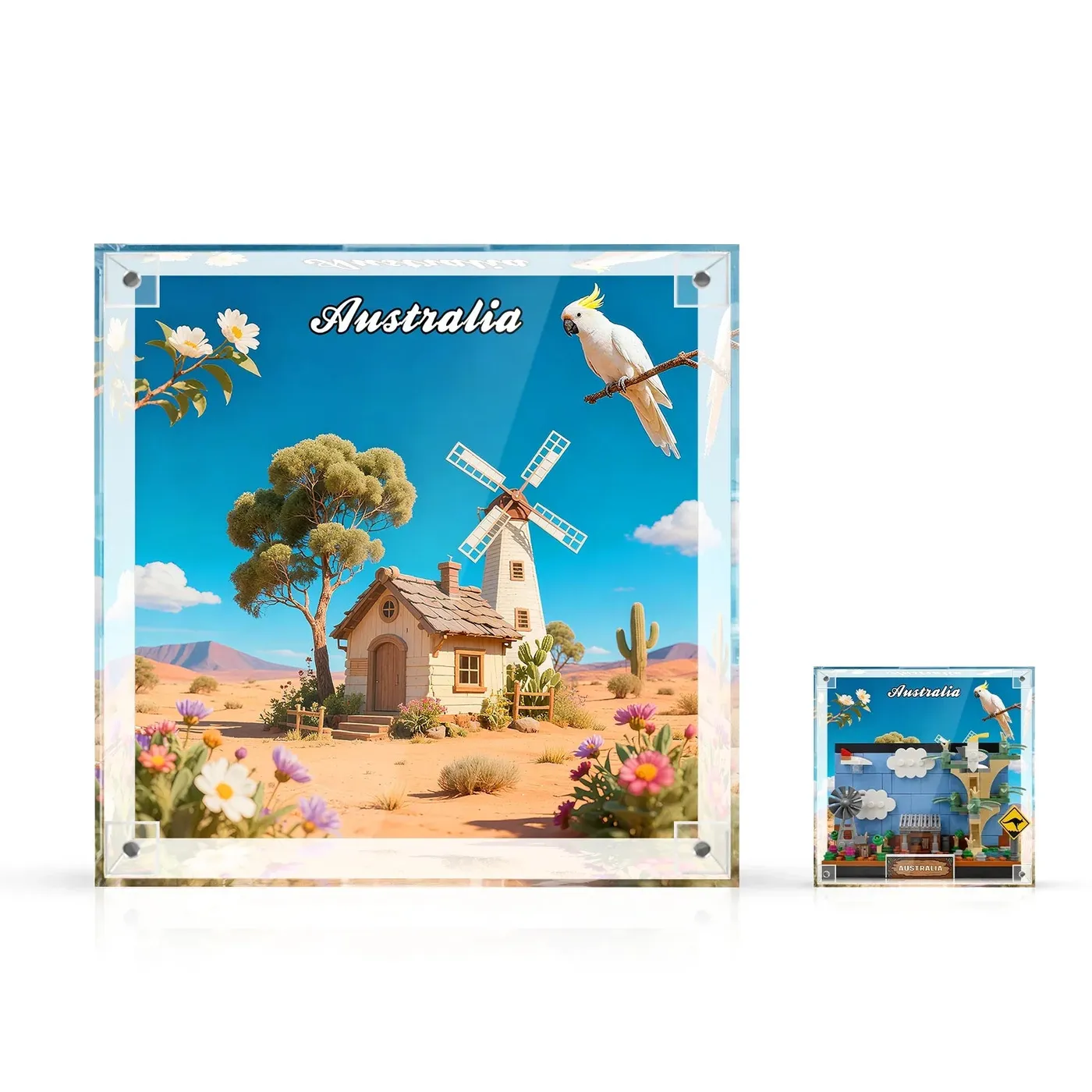 Displayrahmen-Kollektion für LEGO® City Postkarten aus einteiligem Acryl – 3D-Wandbild & Schreibtisch-Vitrine — 13