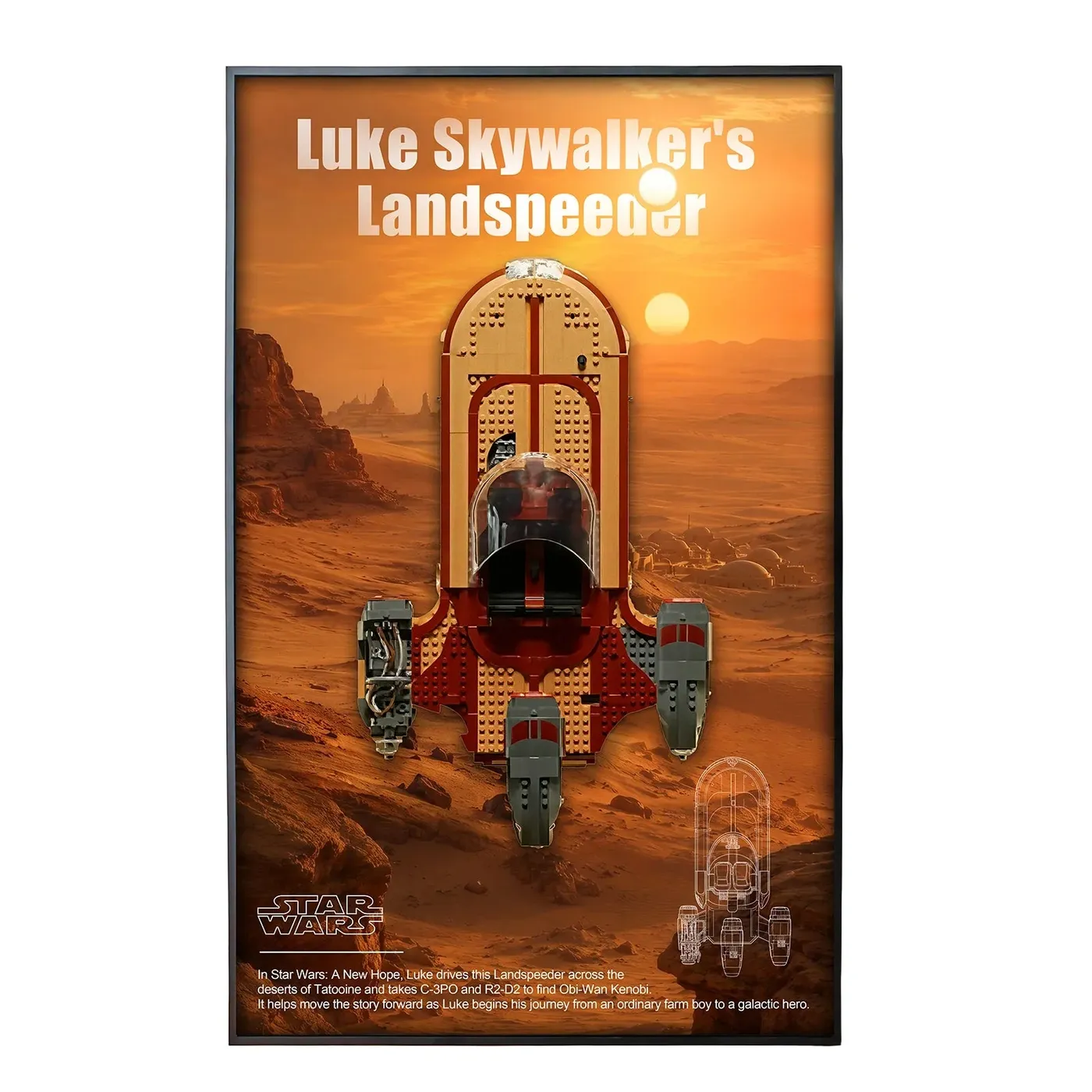 Wand-Displayrahmen für LEGO Star Wars™ Luke Skywalker’s Landspeeder™ 75341