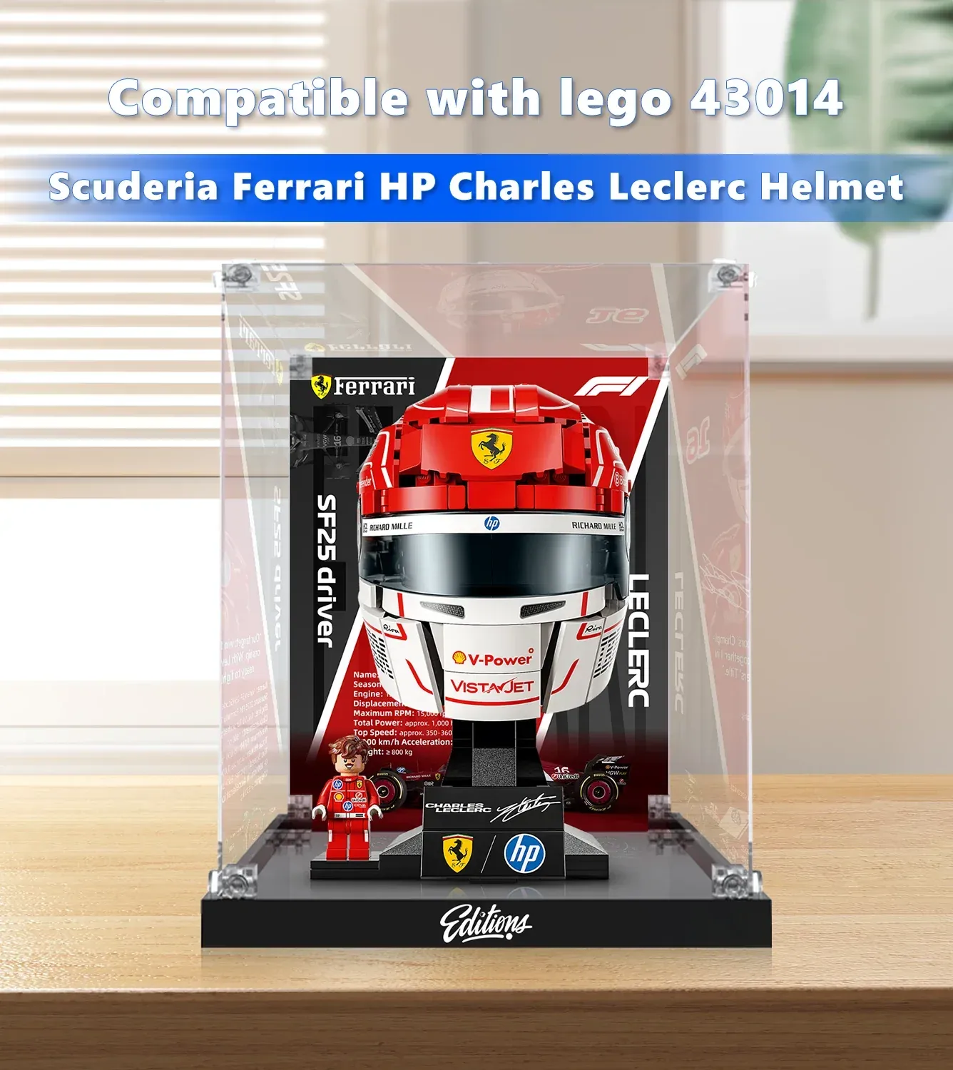 Vitrine für LEGO® Scuderia Ferrari HP Charles Leclerc Helmet 43014 — 3