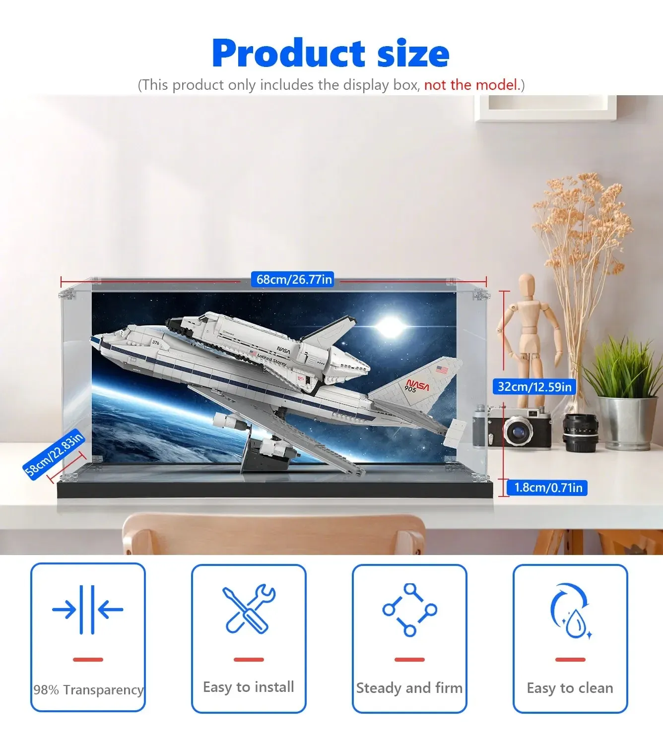 Vitrine für LEGO® Icons Shuttle Carrier Aircraft 10360 — 6