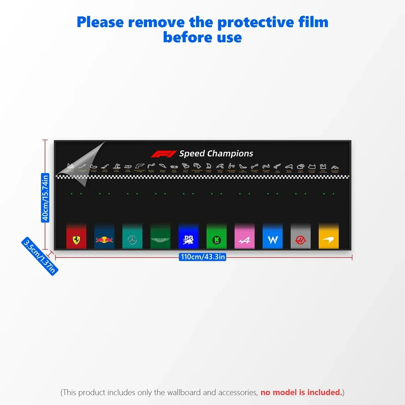 Display wall frame for LEGO Speed Champion F1 series Full Collection /horizontal line display — 11