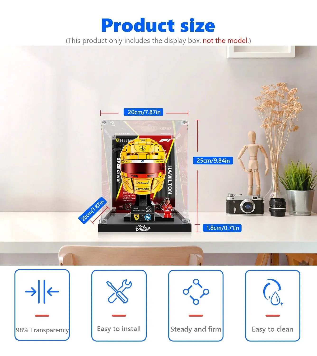 Eksponavimo dėžė LEGO® Ferrari HP Lewis Hamilton Helmet 43022 — 4