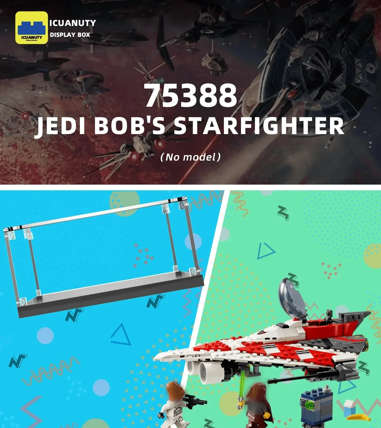 Display Case for LEGO Star Wars Jedi Bob's Starfighter 75388 — 6