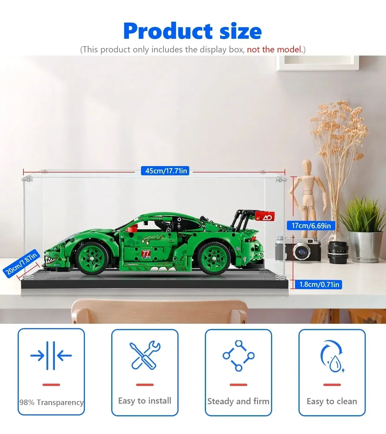 Eksponavimo dėžė, skirta LEGO Technic™ Porsche 911 GT3 R REXY AO Racing Car 42224 — 13