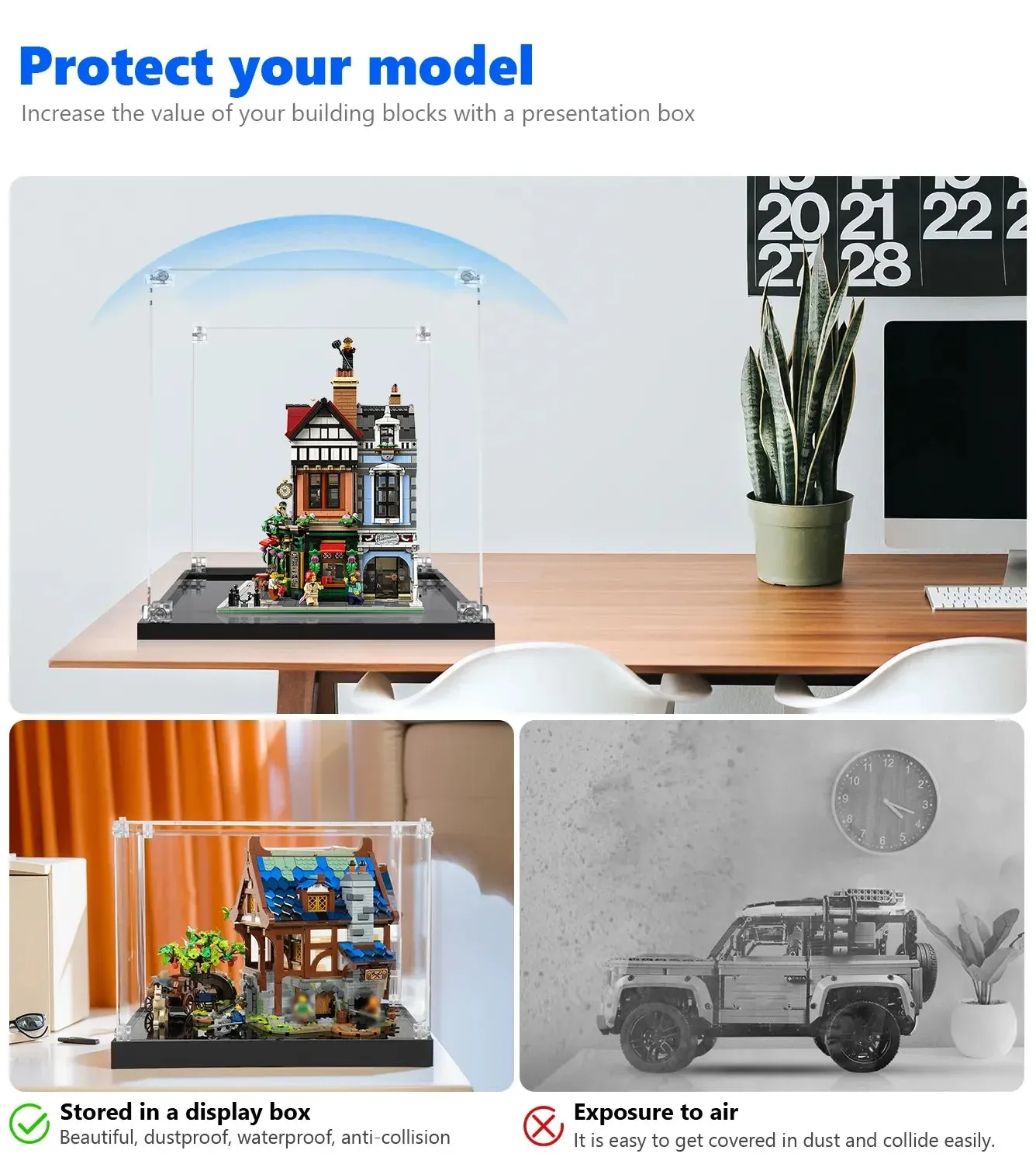 Display case for LEGO® Icons Tudor Corner 10350 — 3