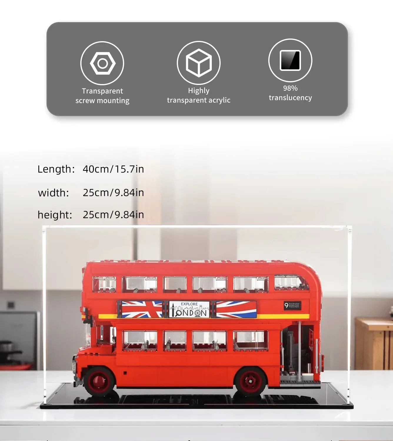 Vitrine für Lego London Bus 10258 — 4