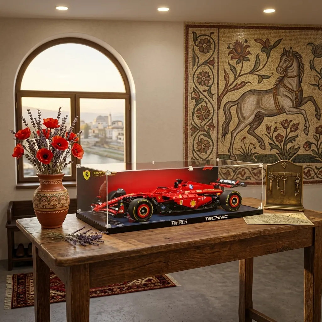 Den LEGO® Technic™ Ferrari SF-24 (42207) bauen und ausstellen