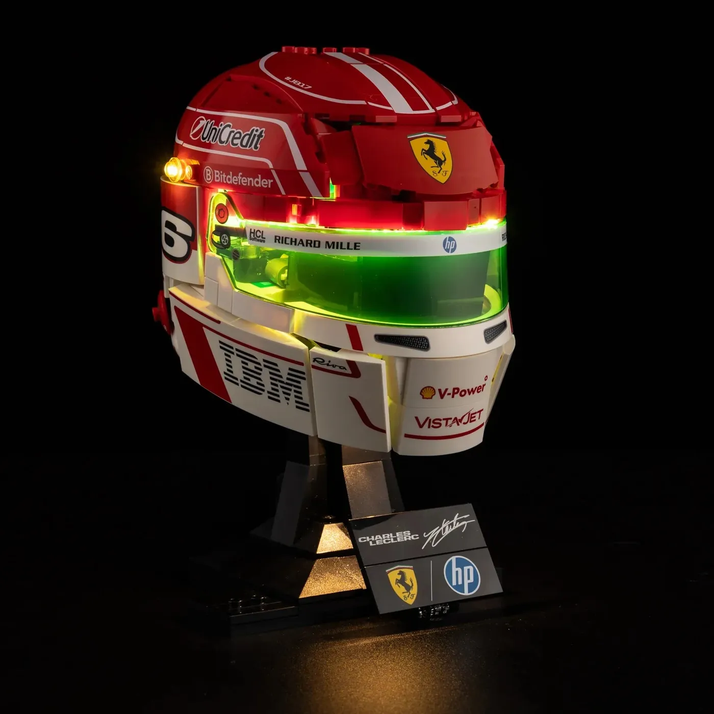 Zestaw oświetlenia Premium kompatybilny z LEGO® Editions Scuderia Ferrari HP Charles Leclerc Helmet 43014 — 8