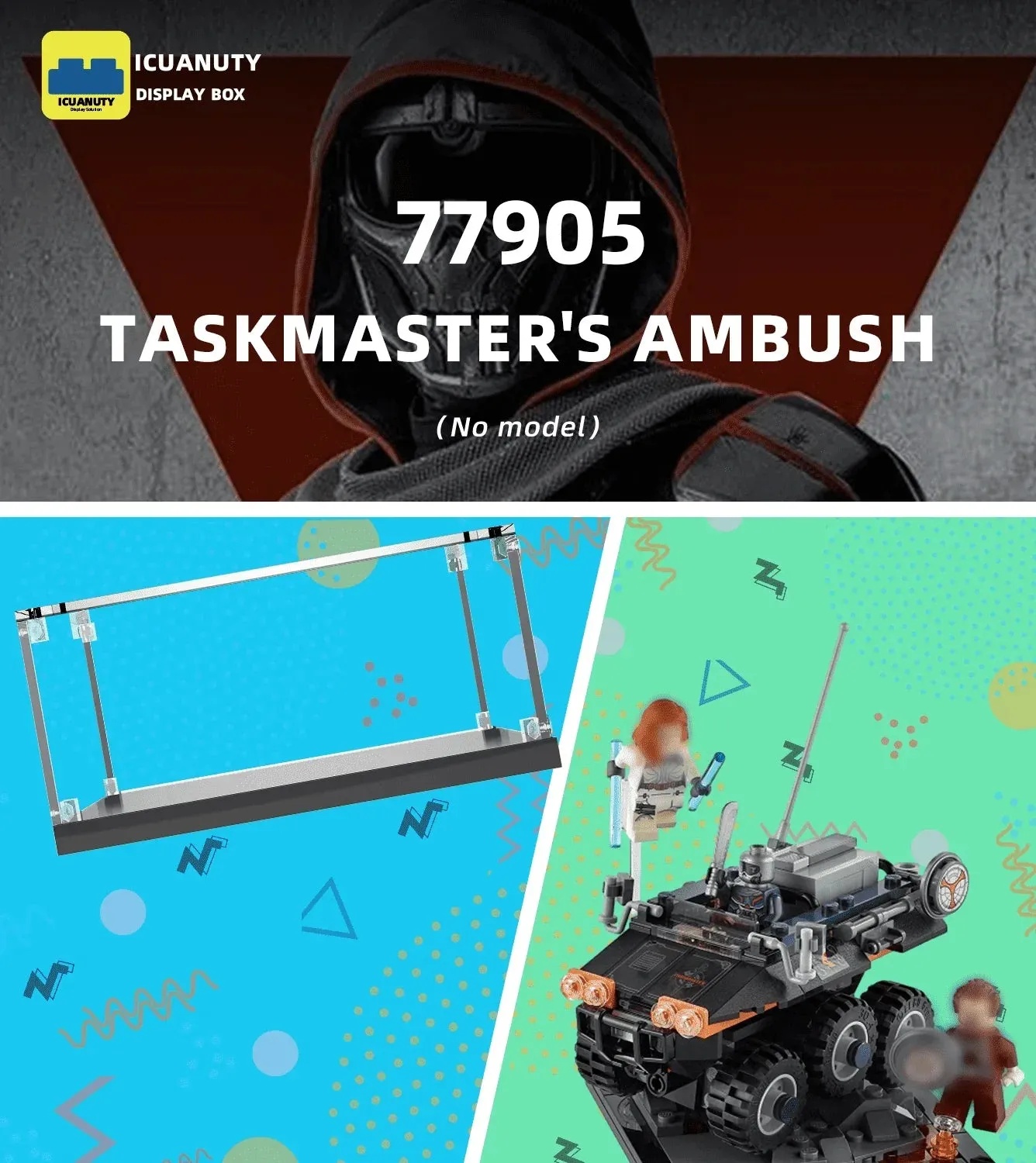 Display case for LEGO Marvel Black Widow：Taskmaster's Ambush 77905 — 4