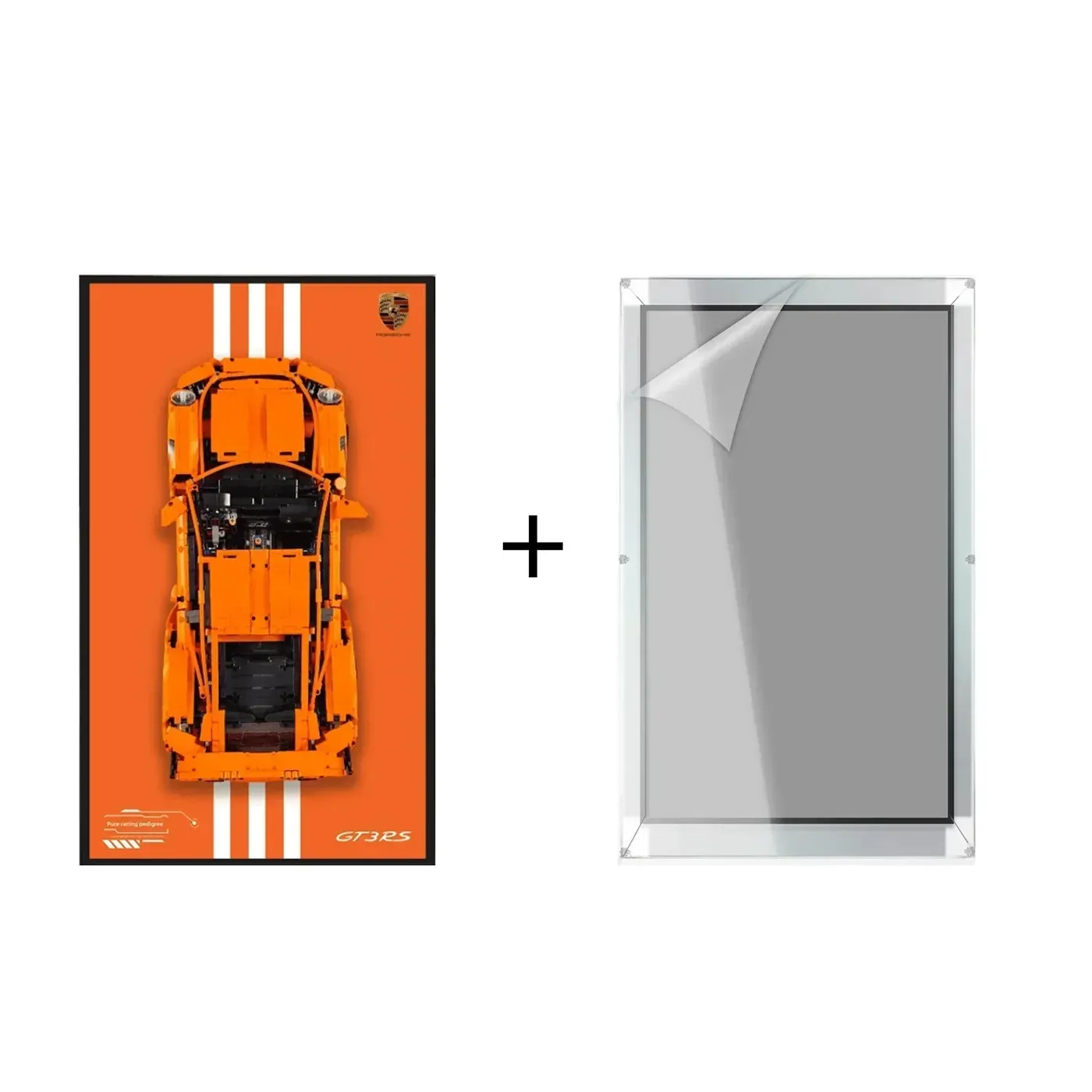 Sieninis eksponavimo rėmas LEGO Technic 42056 automobiliui Porsche 911 GT3 RS — 28