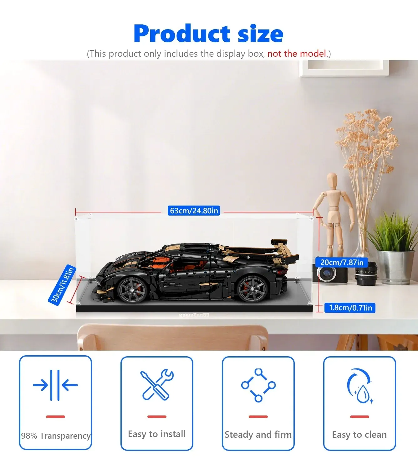 Vitrine für LEGO Technic™ Koenigsegg Sadair's Spear Megacar 42232 — 6