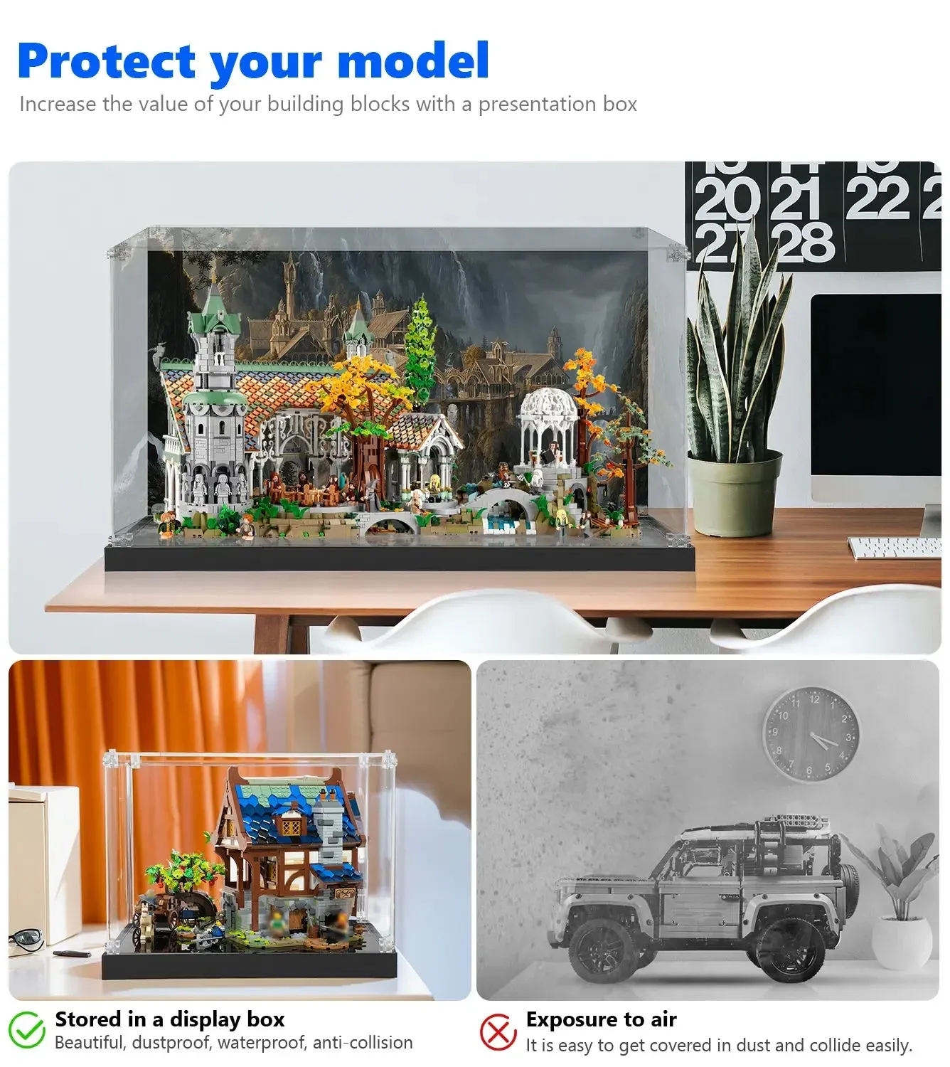 Aukščiausios kokybės akrilinė eksponavimo dėžė LEGO® Icons THE LORD OF THE RINGS: RIVENDELL™ (10316) — 3