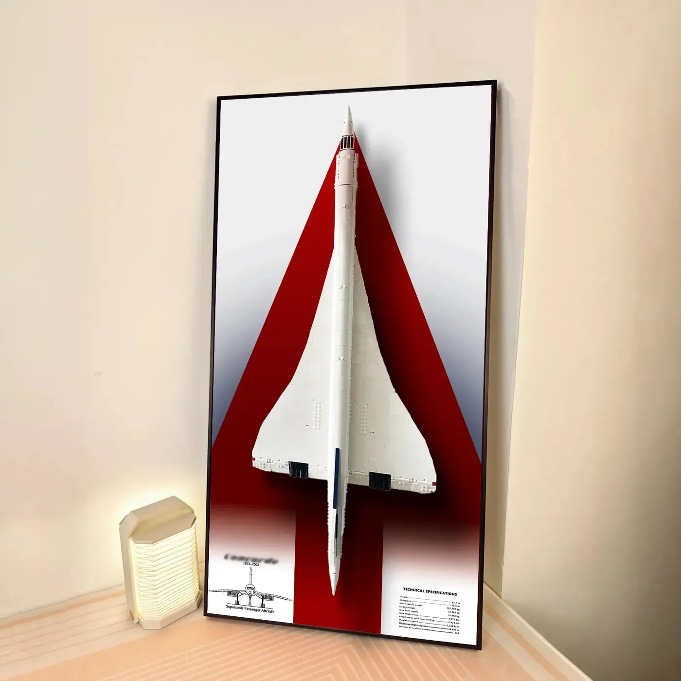 Väggmonterad displayram för LEGO Concorde 10318 — 4