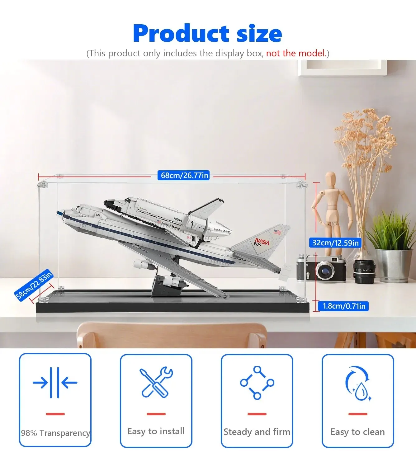 Vitrine für LEGO® Icons Shuttle Carrier Aircraft 10360 — 9