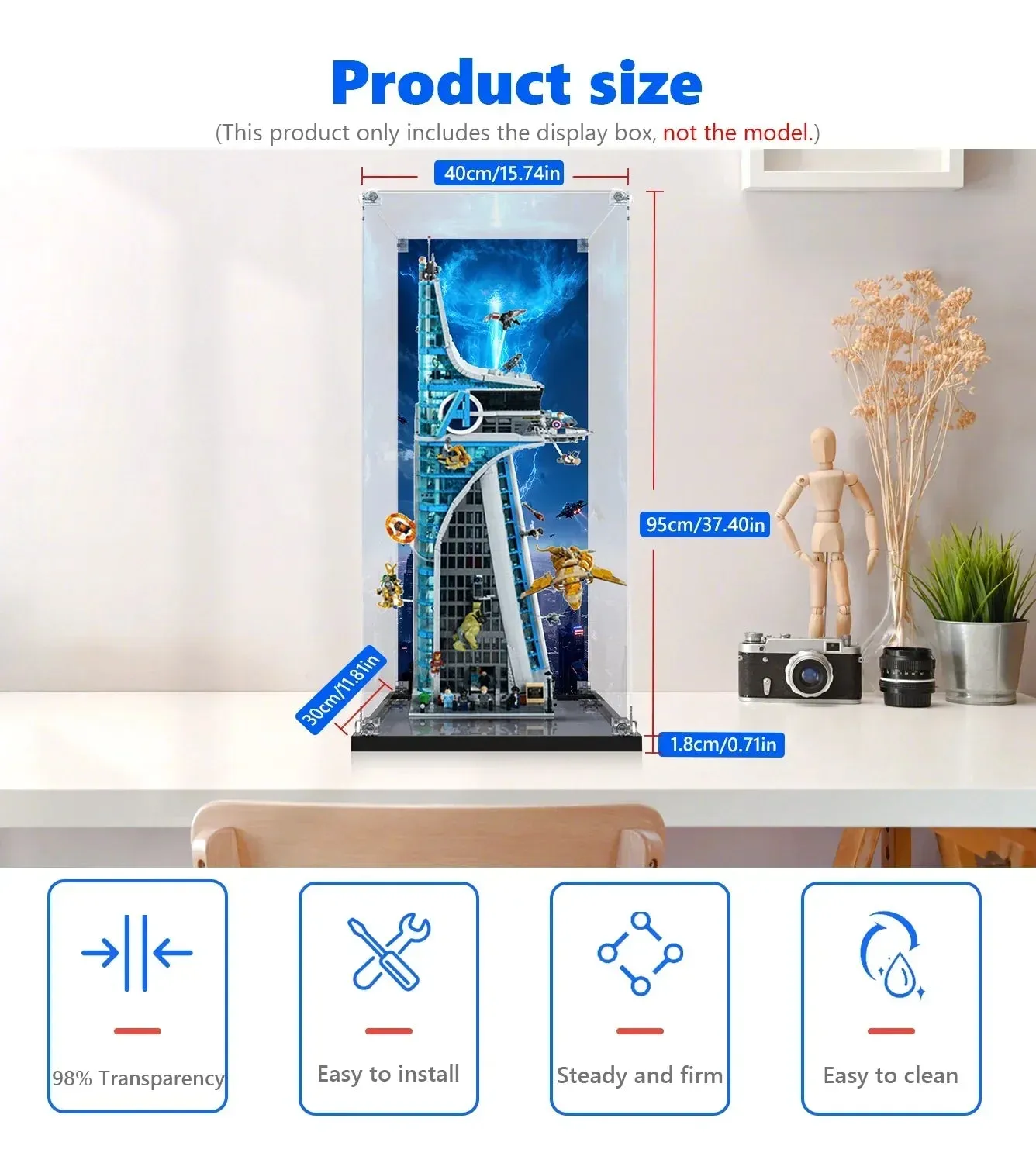 Exklusiv montrar i akryl för LEGO® Marvel Avengers Tower (76269) — 7