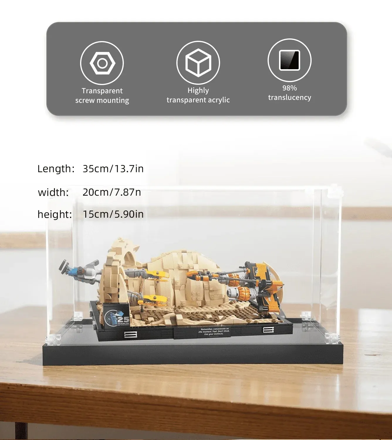 Vitrine für LEGO Mos Espa Podrace Diorama 75380 — 6