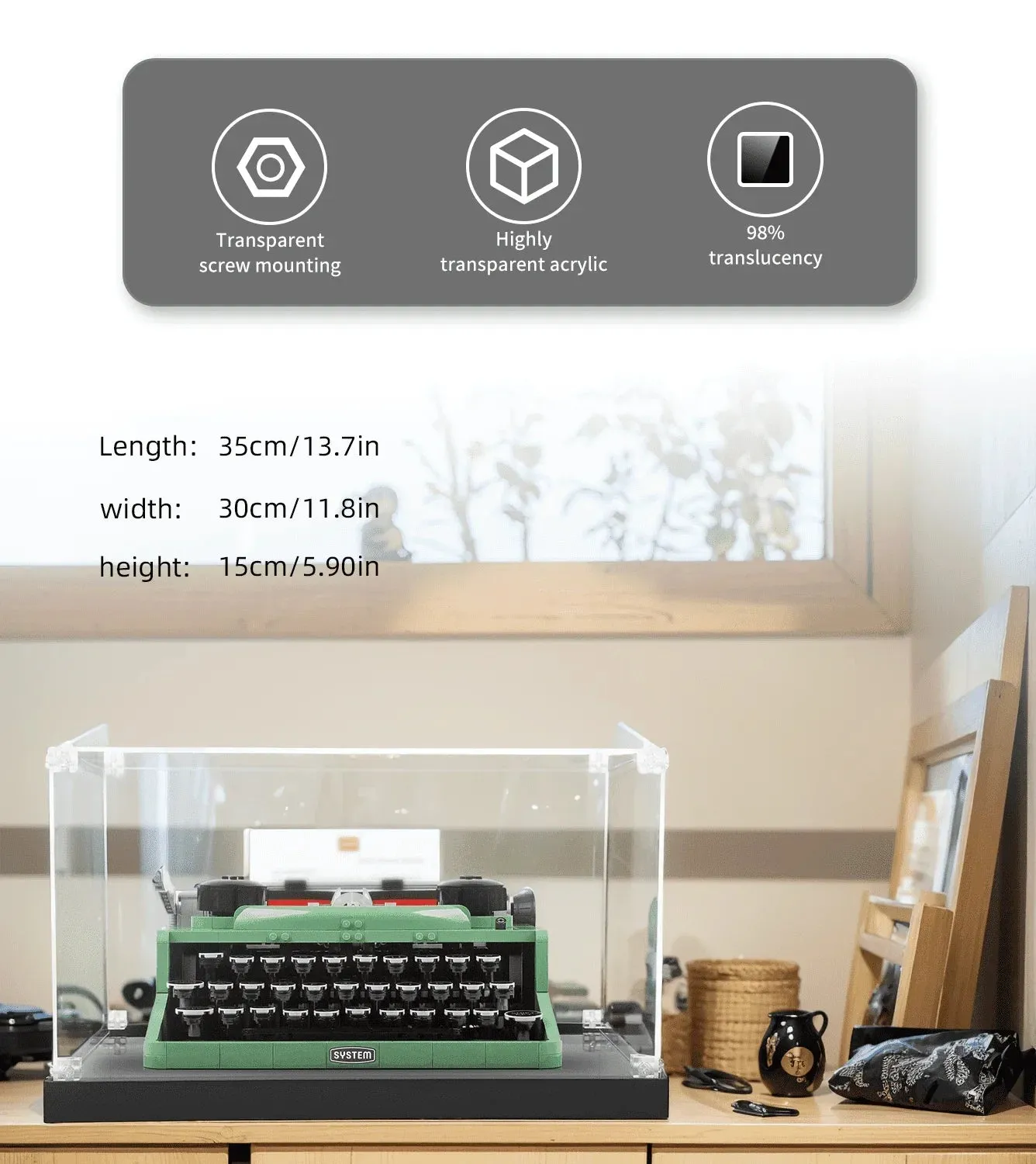Vitrine für LEGO Ideas Typewriter 21327 — 5