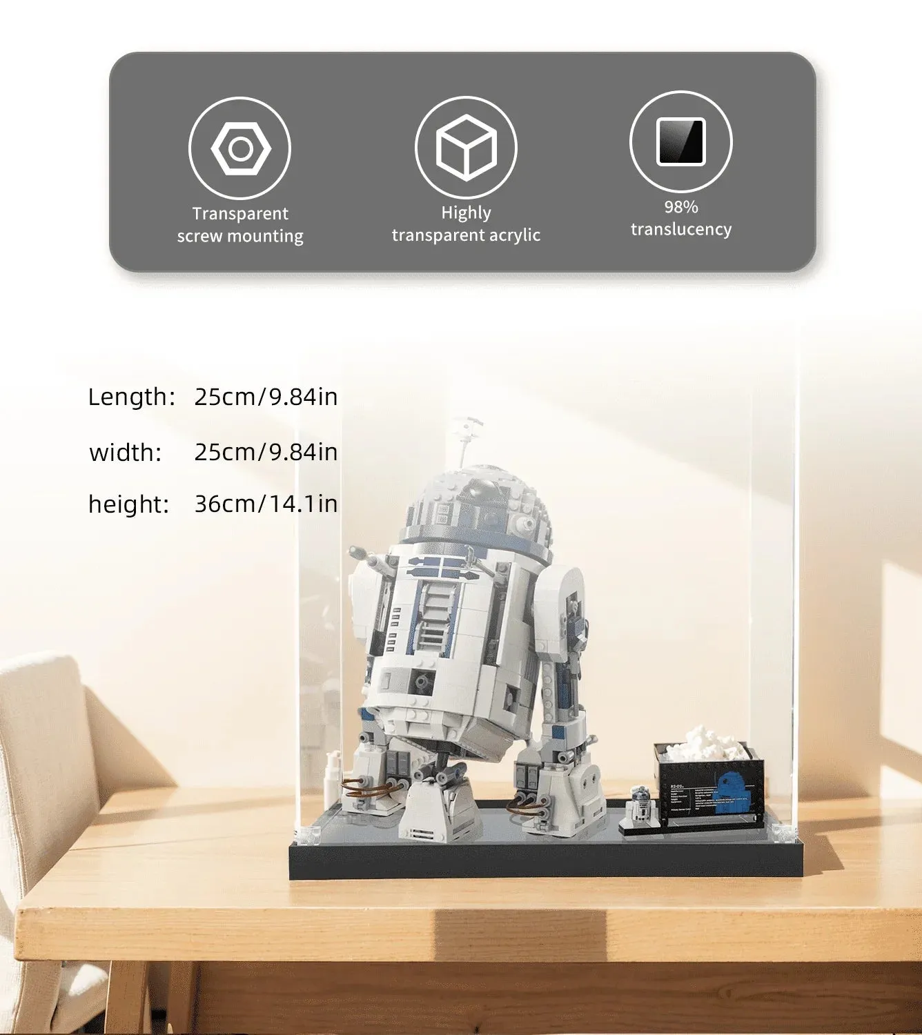 Gablota ekspozycyjna do LEGO Buildable R2-D2 75379 — 6
