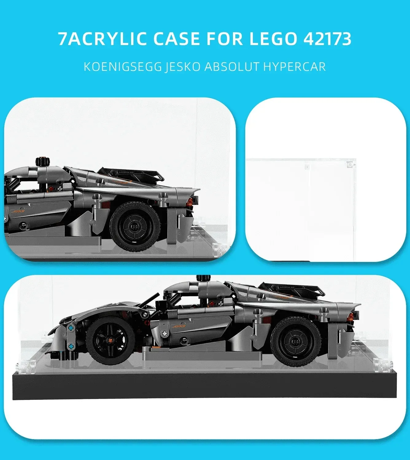 Display case for LEGO Koenigsegg Jesko Absolut Hypercar 42173 — 4