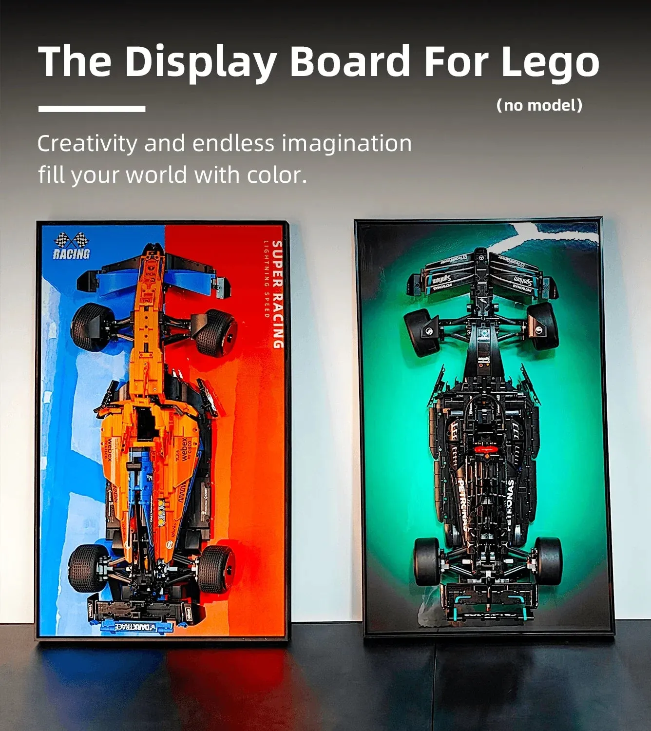 Sieninis eksponavimo rėmas, skirtas LEGO 42141 Technic™ McLaren Formula 1™ Race Car — 6