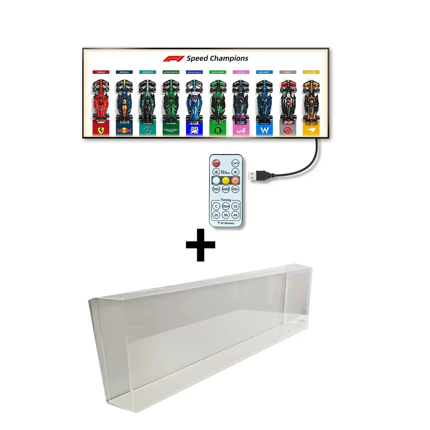 Display wall frame for LEGO Speed Champion F1 series Full Collection /horizontal line display — 18