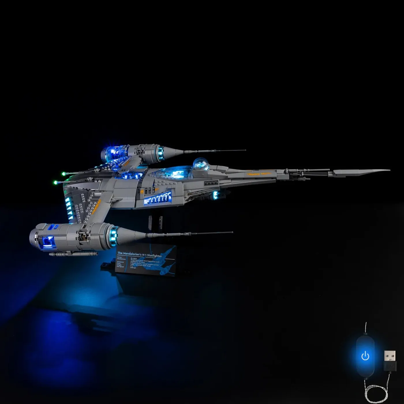 Premium-belysningskit kompatibelt med LEGO® Star Wars™ The Mandalorian's N-1 Starfighter™ 75442 — 2