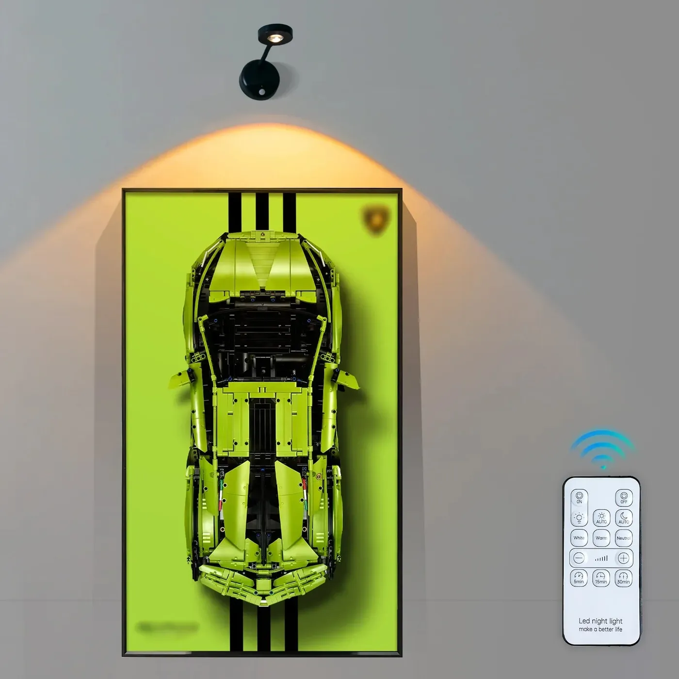 LED-lampa som matchar displayramen | Trådlös uppladdningsbar LED-vägglampa | Fjärrkontroll, rörelsesensor | — 2