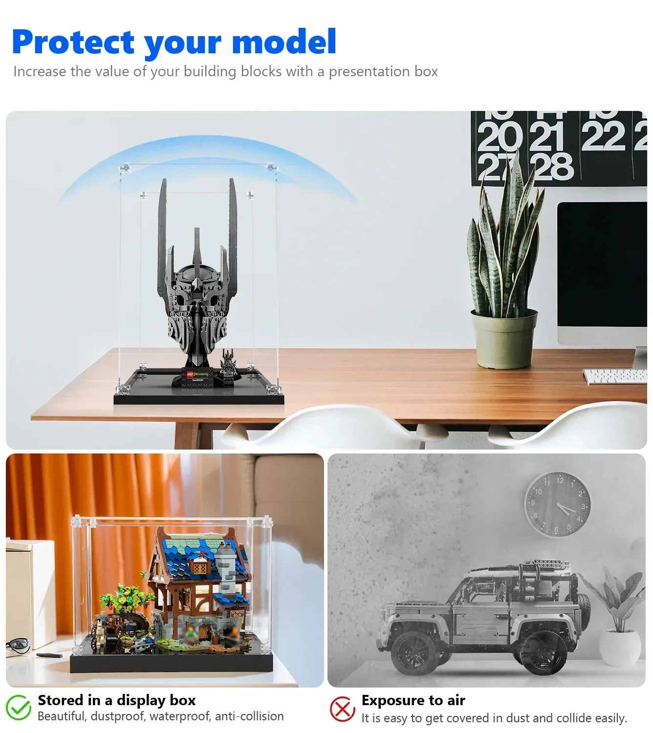 Gablota ekspozycyjna Premium kompatybilna z LEGO® Icons The Lord of the Rings: Sauron's Helmet 11373 — 3