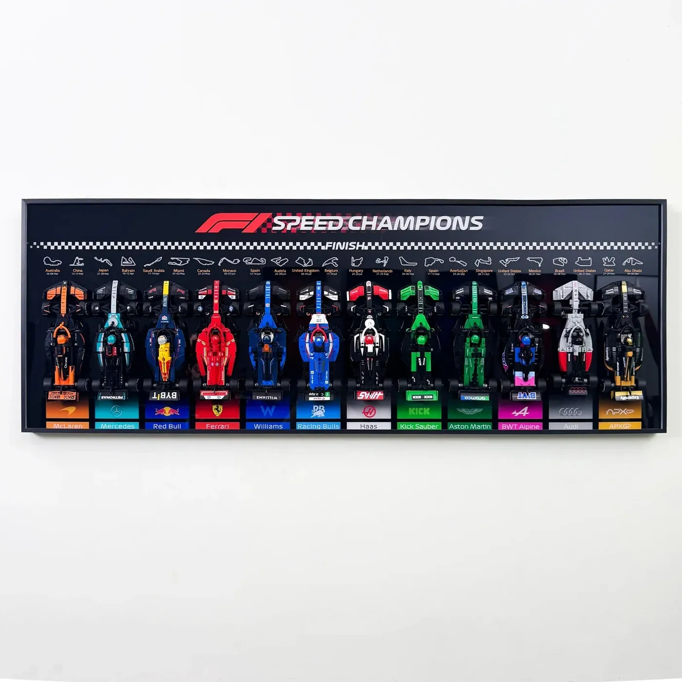 Display Wall Frame for LEGO Speed Champions F1 Series 12-in-1 / Horizontal