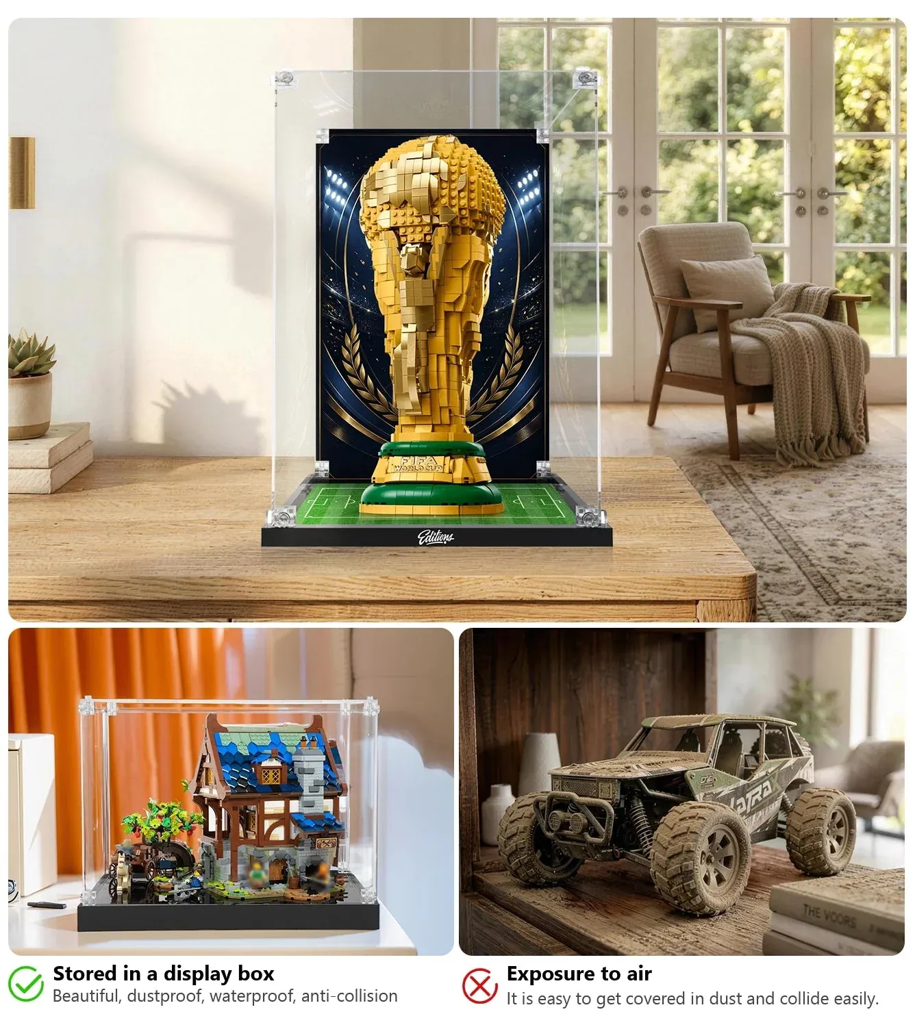Premium eksponavimo dėžė, suderinama su LEGO® FIFA World Cup™ Official Trophy 43020 – 2026 m. leidimas — 12